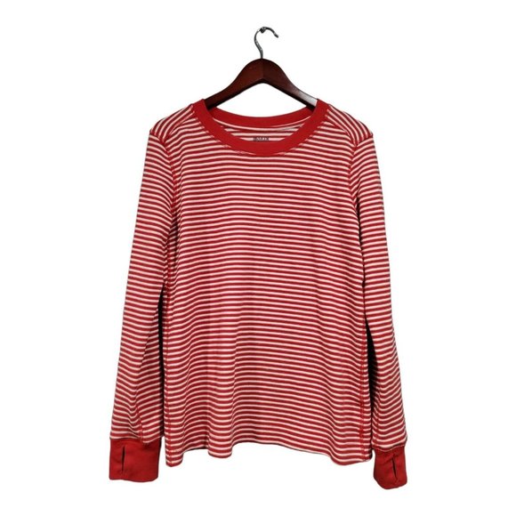 Duluth Trading Co Tops - Women's Duluth Trading Thermal Shirt Red White Striped Waffle Thumb Holes Size L